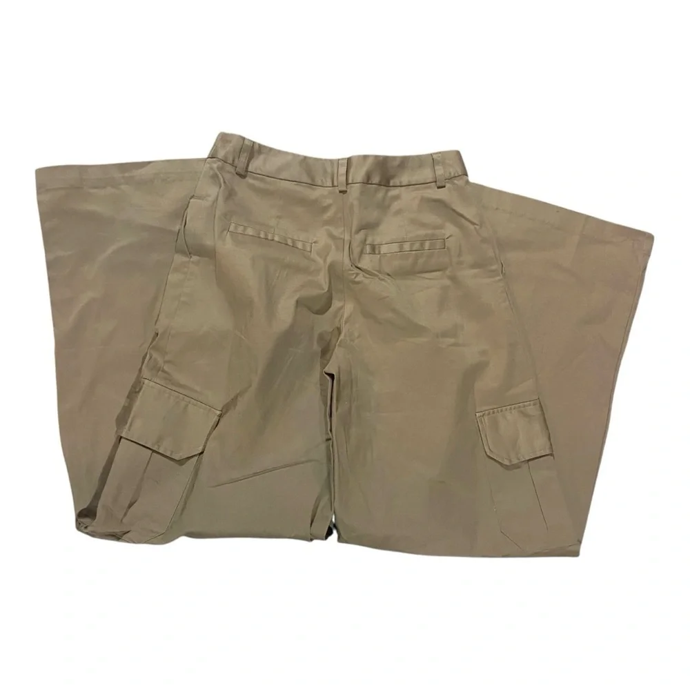 Anthropologie Du Paradis Wide Leg Cargo Pants Khaki Sz XS - Picture 4 of 8